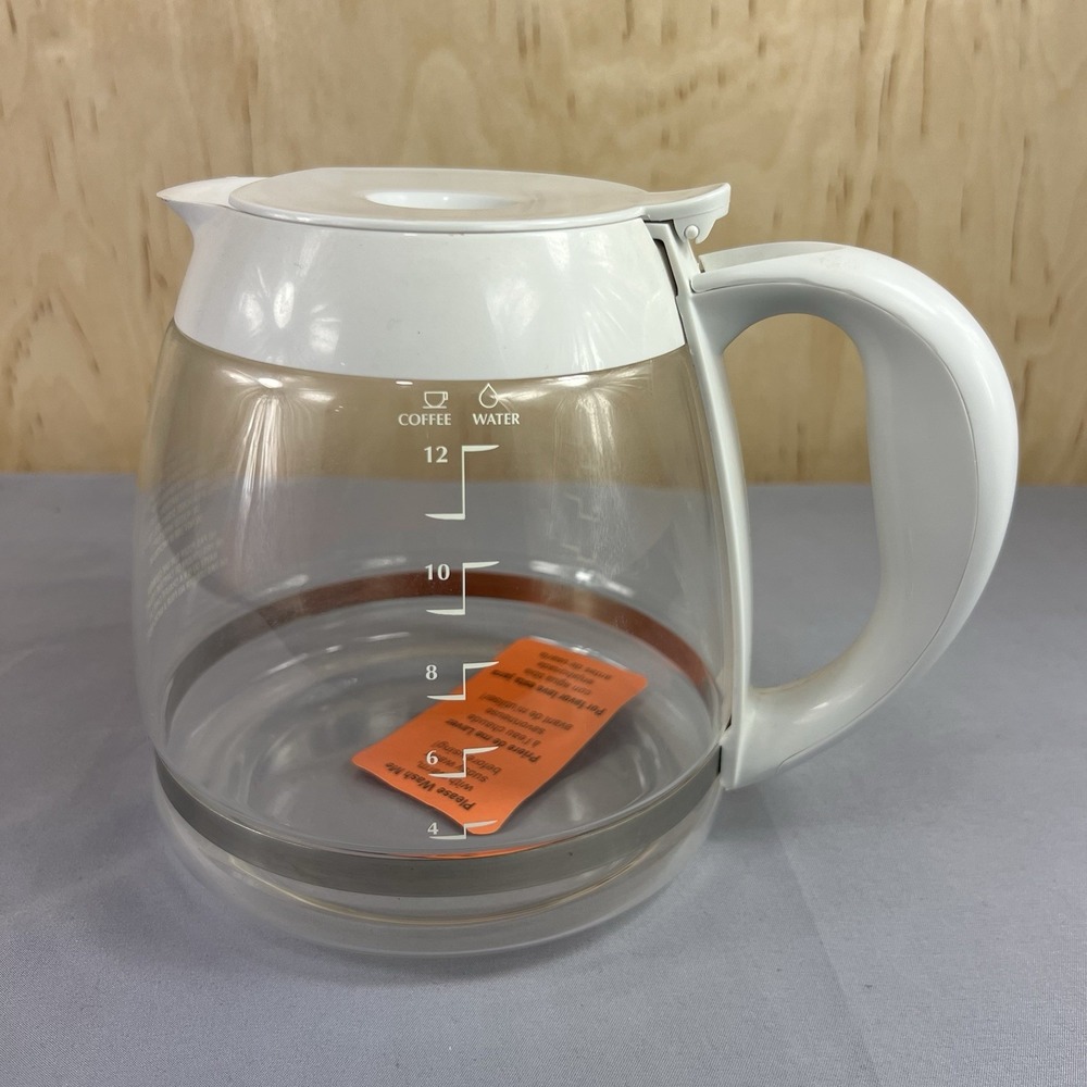 12 Cup Glass Coffee Maker Replacement Carafe Pot White Handle Decanter